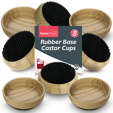 8 Castor Cups Rubber Base