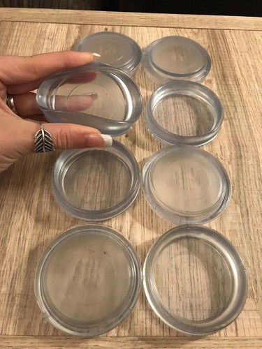 Clear rubber castor cups - 8,