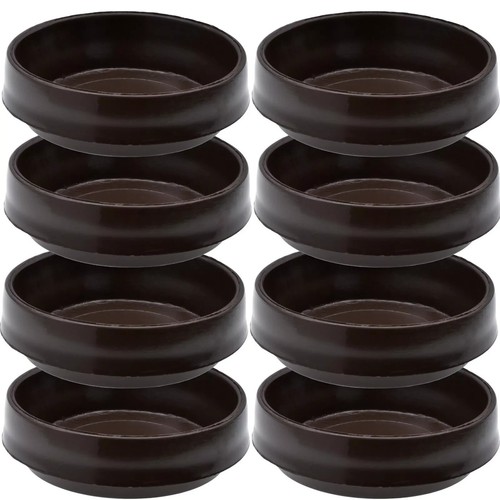 Large brown castor cups - 8x,