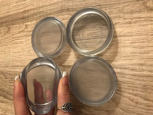 Clear rubber castor cups - clear,