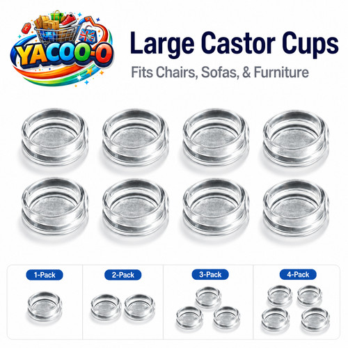 Large castor cups pack - 8, –