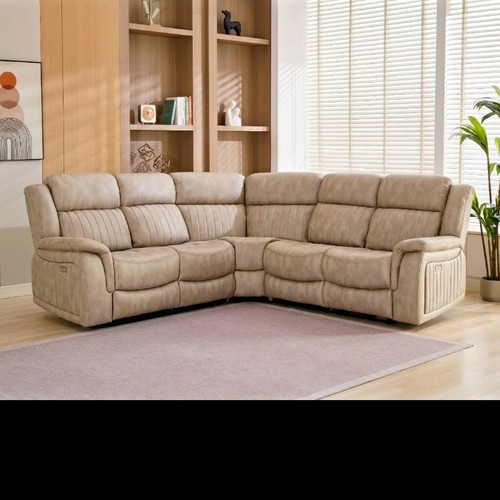 Stanley beige corner recliner - beige,