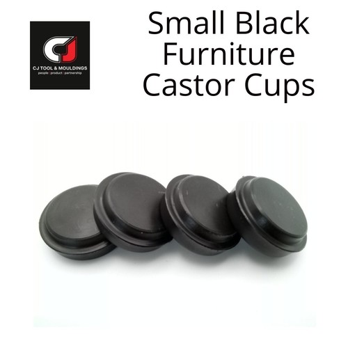 Castor cups small black - , rigid