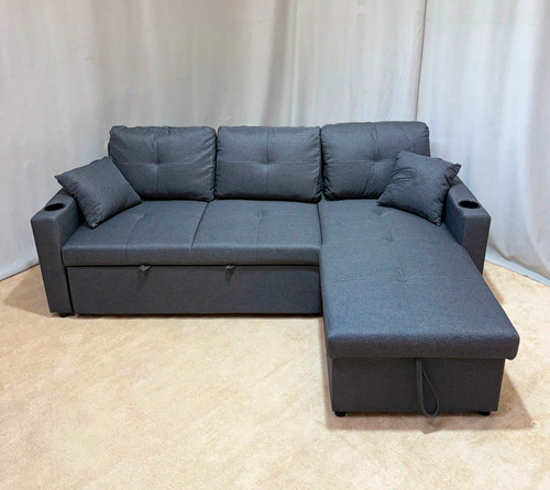 Grey fabric shaped - grey, l-shaped